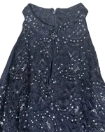 Precis Petite Navy Lace & Sequin High-Neck Keyhole Cocktail Dress - Image 7
