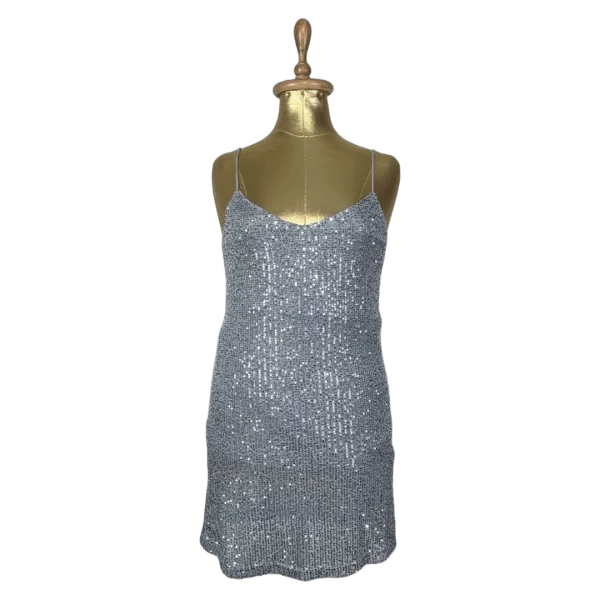 Primark Silver Sequin Slip Mini Dress