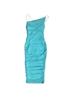 Turquoise Ruched Dress - Image 3