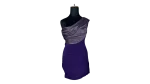 Y2K Jane Norman London One-Shoulder Ruched Dress with Metallic Drape