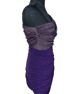 Y2K Jane Norman London One-Shoulder Ruched Dress with Metallic Drape - Image 4