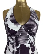 Y2K Kookai Abstract Floral Halter Dress - Image 4