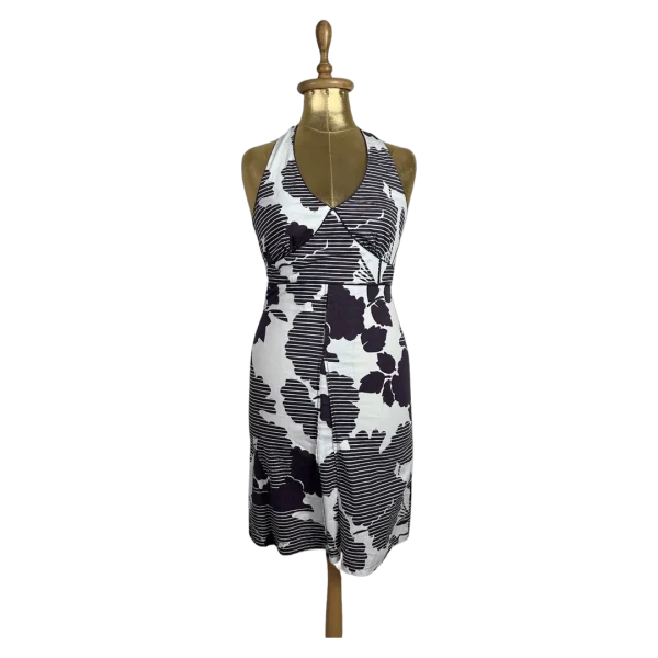 Y2K Kookai Abstract Floral Halter Dress