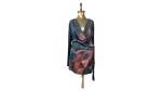 Y2K Laura di Sarpi Abstract Print Cowl Neck Mini Dress