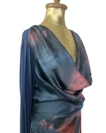 Y2K Laura di Sarpi Abstract Print Cowl Neck Mini Dress - Image 5
