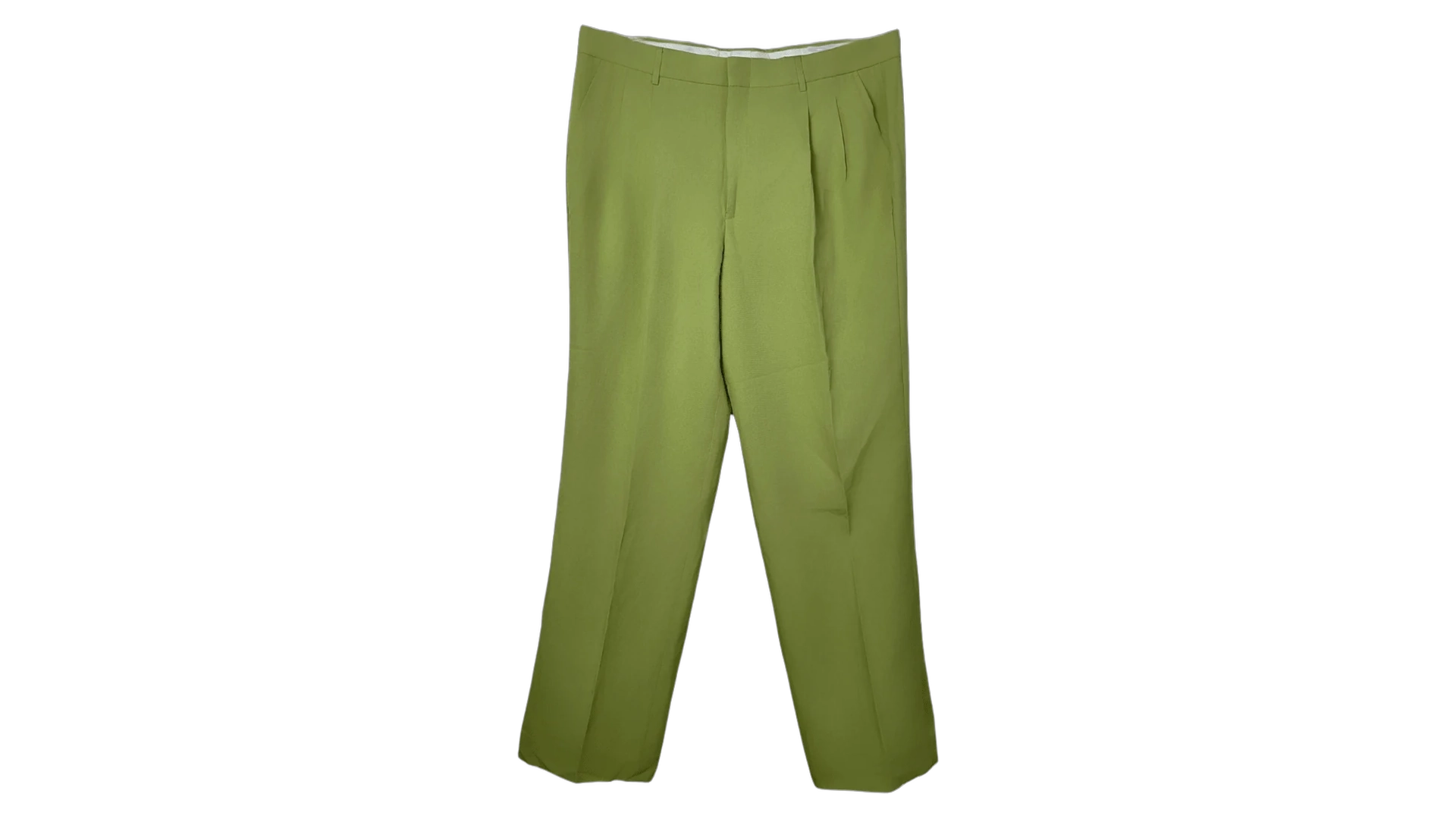 FNK694 Lucci Collezione Green Pleated Dress Pants - Men's 40W - Image 1