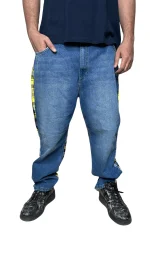 Reclaimed Denim Yellow Checkered Jeans - Image 2