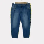 Reclaimed Denim Yellow Checkered Jeans - Image 4