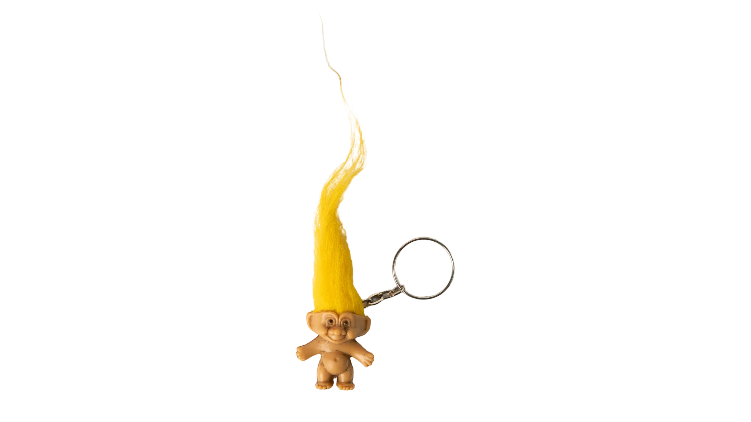 OCT284 DSC03068 Yellow Hair Troll Doll Keychain - Image 1