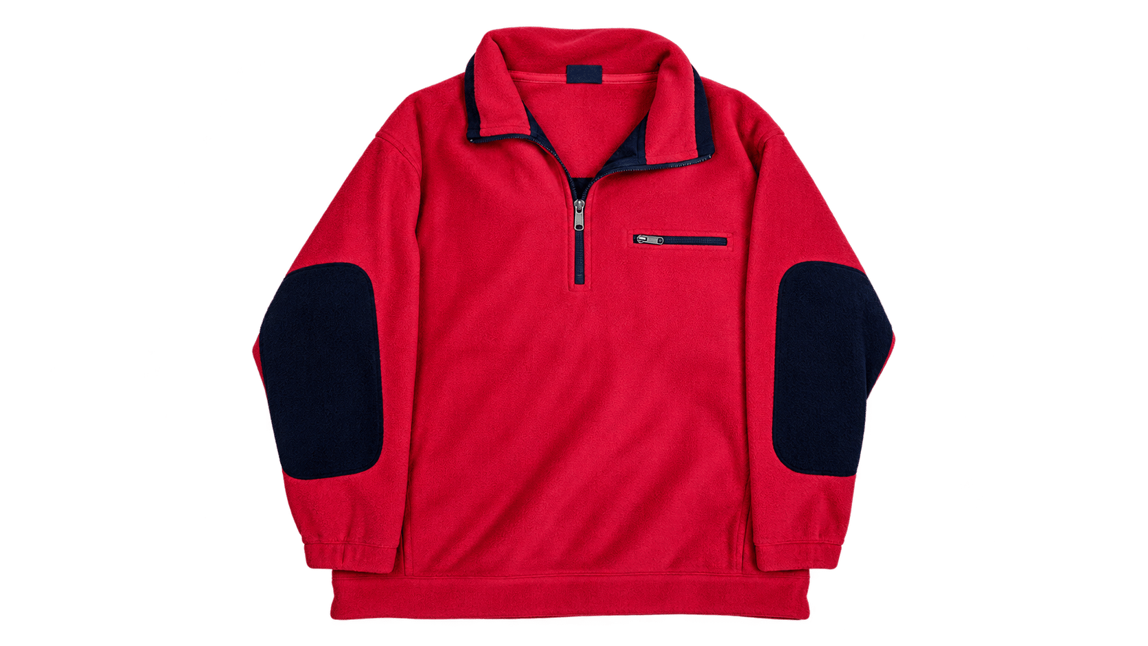Red and navy pullover jacket Active Fleece Half Zip Sweatshirt - Image 1