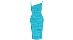 Turquoise Ruched Dress